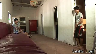 Two horny careless boys kiss and give head